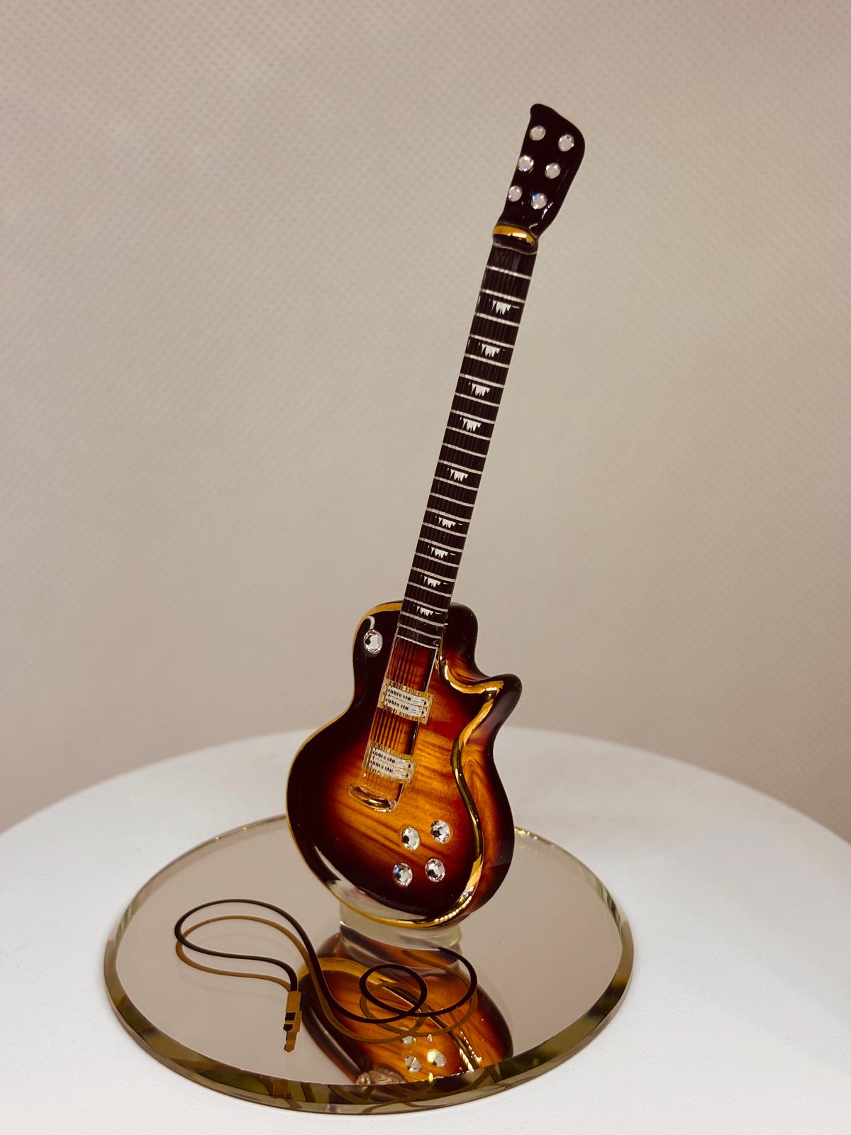 Classic Tobacco Burst Guitar Figurine Handcrafted Music Decor Gift