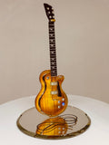 Classic Woodgrain Guitar Figurine Handcrafted Glass Music Decor Gift