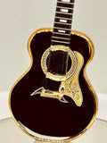 Acoustic Black Guitar Figurine Handcrafted Glass Music Decor Gift
