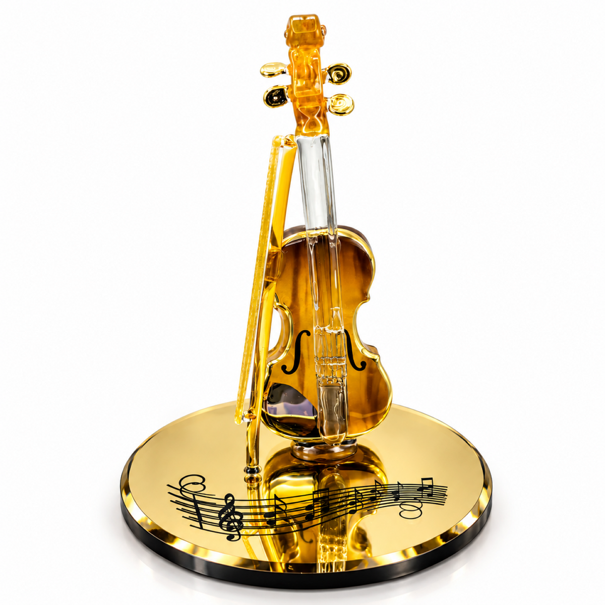Handcrafted Glass Violin Figurine – Musician Gift, Violin Player Collectible, Music Room Decor