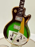 Black Jack Guitar Figurine Handcrafted Glass Music Decor