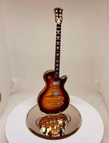 Handcrafted acoustic black guitar figurine