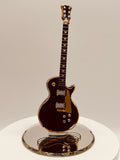 Classic Black Guitar Figurine Handcrafted Glass with Crystals & 22Kt Gold