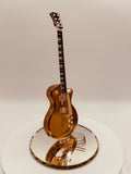 Classic Gold Top Guitar Glass Figurine | Large Music Decor & Gift for Guitar Lovers