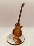 Classic Gold Top Guitar Glass Figurine | Large Music Decor & Gift for Guitar Lovers
