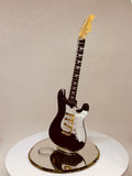 Vintage Black Guitar Figurine Handcrafted Glass Gift for Music Lovers