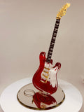 Vintage Red Guitar Figurine  Handcrafted Glass Music Decor Gift