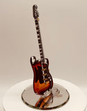 Vintage Tobacco Guitar Glass Figurine | Large Music Decor for Guitar Lovers