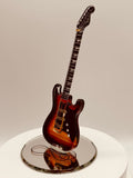 Vintage Tobacco Guitar Glass Figurine | Large Music Decor for Guitar Lovers