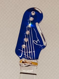 Vintage USA Guitar Figurine Handcrafted Glass Patriotic Music Decor