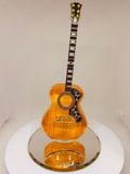 Handcrafted deluxe acoustic guitar figurine with crystal accents and gold detailing