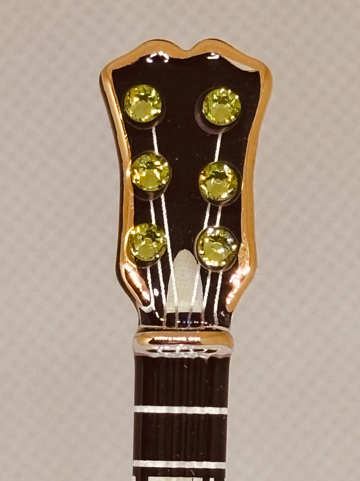 Deluxe Acoustic Guitar Figurine Handcrafted Glass Music Decor