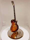 Glass Tobacco Burst Guitar Figurine Large Handcrafted Music Decor
