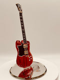 Custom Mahogany Glass Guitar Figurine Handcrafted Music Gift Decor