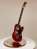 Custom Mahogany Glass Guitar Figurine Handcrafted Music Gift Decor