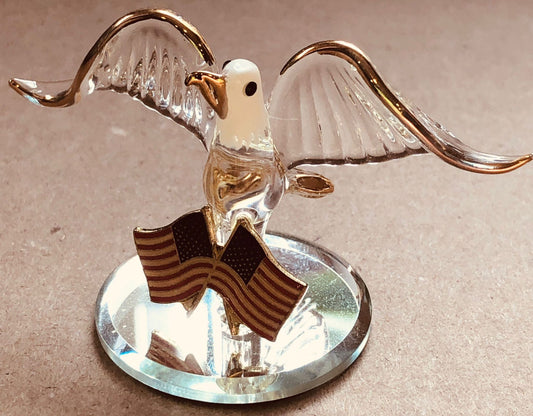 Eagle with USA Flag Figurine, American Flag, Patriotic Eagle Home Decor