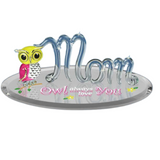 Owl Figurine Mothers Day Gift, I Love You Mom, Handcrafted Glass Owl Figurine, Gift for Mom, Grandma Gift, Animal Decor