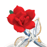 Red Rose Glass Figurine, Handcrafted Rose, Glass Rose Decor, Anniversary Gift, Wedding Gift