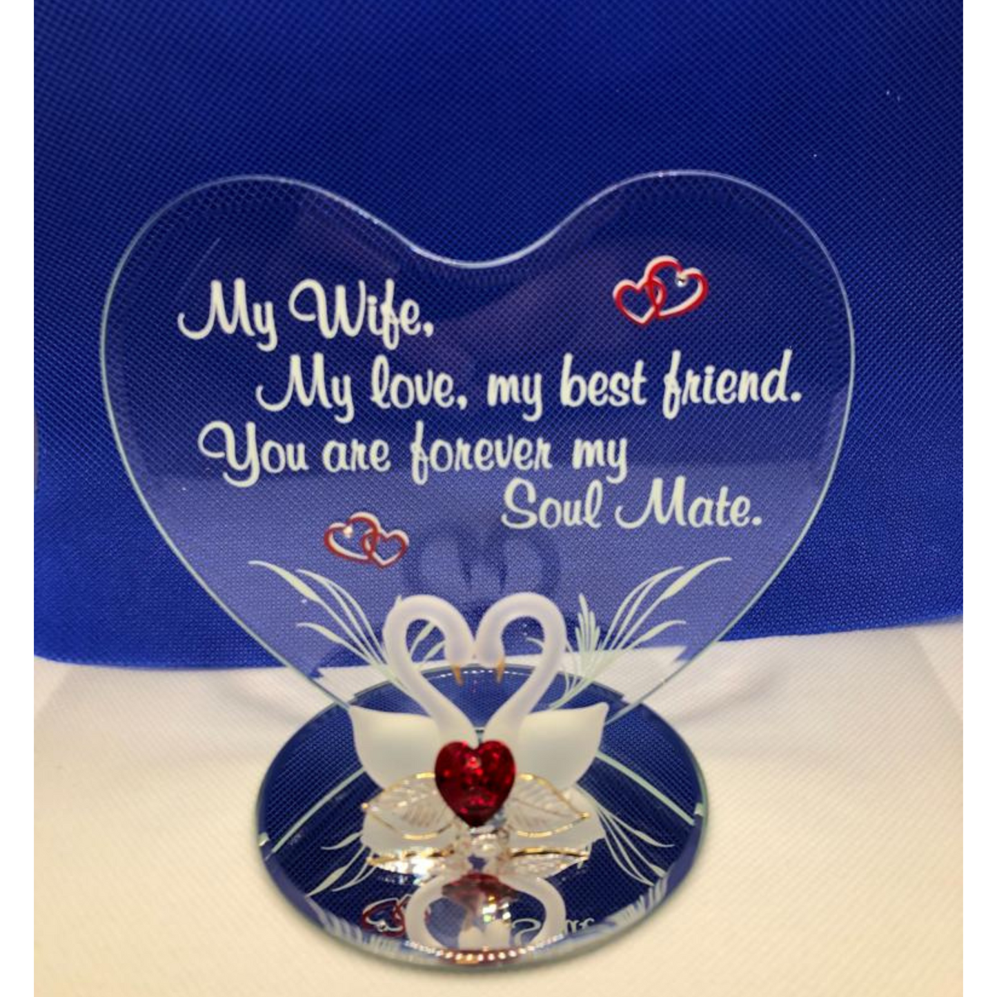 Swan Soul Mate Figurine | Handcrafted Glass Gift for Wife or Anniversary