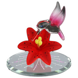 Hummingbirds & Lily Figurines, Handmade Glass Figurine, Christmas Gift, Mothers Day Gift Ideas, Home Décor