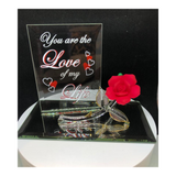 Red Rose My Love Figurine, Handcrafted Rose, Couple Valentine Gift, Anniversary Gift, Father's Day Gift