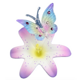 Handmade Glass Butterfly & Lily Handcrafted Figurine