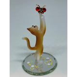 Handcrafted Tabby Cat with Butterfly Collectible Figurine Home Décor Gift for Cat Lover