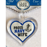 Navy Wife Necklace, Navy Spouse Necklace, Heart Necklace Gift for Wife, Christmas Gift for Wife, Anniversary Gift