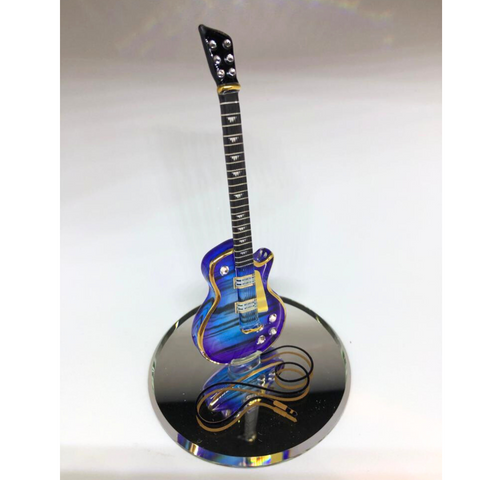 Classic Guitar Figurine, Handcrafted  Purple Guitar, Handmade Gift Ideas, Home Decoration