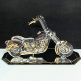 Glass Motorcycle, Housewarming Gift For Biker, Motorcycle Figurine, Gifts for Him Men Dad Boyfriend