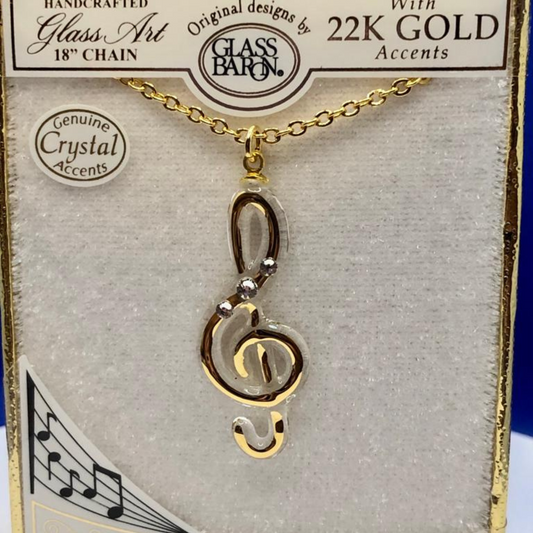 Treble Clef Music Note Necklace, Musician Gift, Music Symbol Pendant, Holiday Gift