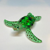 Sea Turtle Figurine, Handcrafted Glass Green Turtle, Crystals Turtle, Gift for Him/Her, Mom, Home Decor