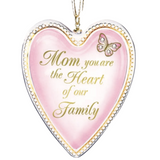 Heart Ornament Gift, Mom Christmas Ornament, Keepsake Heart Decor, Thank you Mom Appreciation