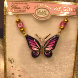 Handmade Purple Butterfly Necklace Charm Jewelry Necklace Gift