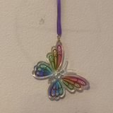 Handcrafted Glass Pastel Butterfly Sun Catcher Ornament