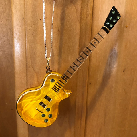 Christmas Guitar Ornament, Christmas Holiday Gift, Handmade Ornament, Gift for a Musician, Guitar Lover, Hanging Holiday Ornament