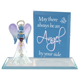 Handcrafted Glass Angel Figurine, Crystals Heart Angel Gift, Holiday Decor Christmas Gift