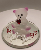 Handmade Bear Figurine I Love You Bear Keepsake Gift, Holiday Gift, Home Decor