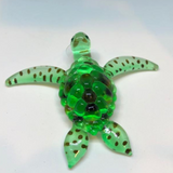 Sea Turtle Figurine, Handcrafted Glass Green Turtle, Crystals Turtle, Gift for Him/Her, Mom, Home Decor