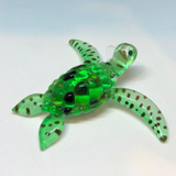 Sea Turtle Figurine, Handcrafted Glass Green Turtle, Crystals Turtle, Gift for Him/Her, Mom, Home Decor