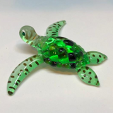 Sea Turtle Figurine, Handcrafted Glass Green Turtle, Crystals Turtle, Gift for Him/Her, Mom, Home Decor