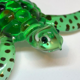 Sea Turtle Figurine, Handcrafted Glass Green Turtle, Crystals Turtle, Gift for Him/Her, Mom, Home Decor