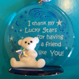 Handmade Glass Bear Ornament Holiday Gift Decor