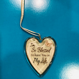 Glass Heart Christmas Ornament ~ Blessed to have you in My Life