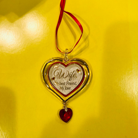 Heart Ornament for My Wife, Handmade Holiday Ornament, Christmas Decor Gift