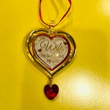 Heart Ornament for My Wife, Handmade Holiday Ornament, Christmas Decor Gift