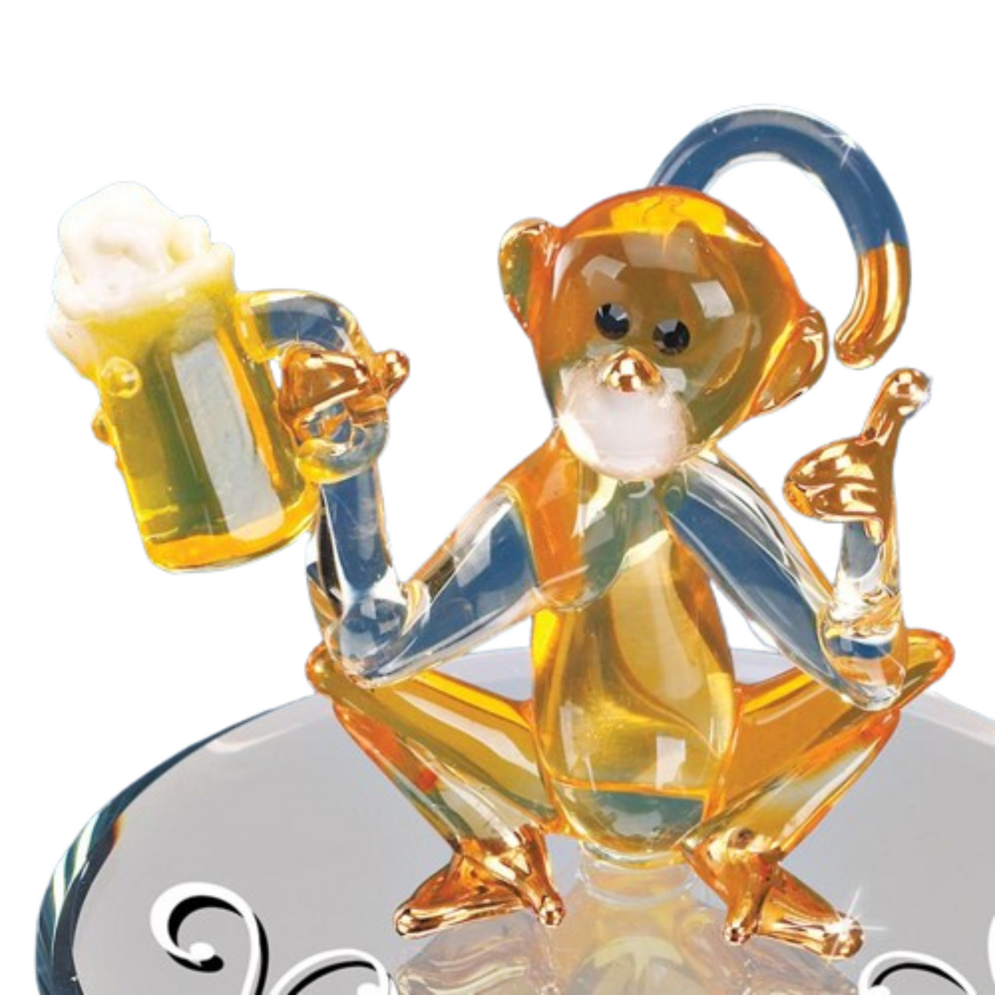 Glass Monkey Figurine Monkey Lover Gift & Animal Collectible