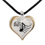 Music Note Heart Necklace, Musician Gift Necklace, Handcrafted Heart Pendant Gift, Gift for Her, Women, Mom