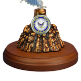 US Navy Eagle Figurine, Glass Navy Veterans Gift, Handcrafted Military Figurine, Navy Gift for Veterans, Father's Day Gift, Home Decoration