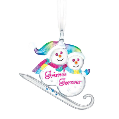 Christmas Snow Friends Ornament, Handmade Decor Friends Forever Ornament, Holiday Ornament